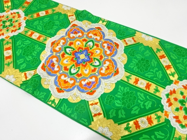 JAPANESE FUKURO OBI / WOVEN FLOWER CREST